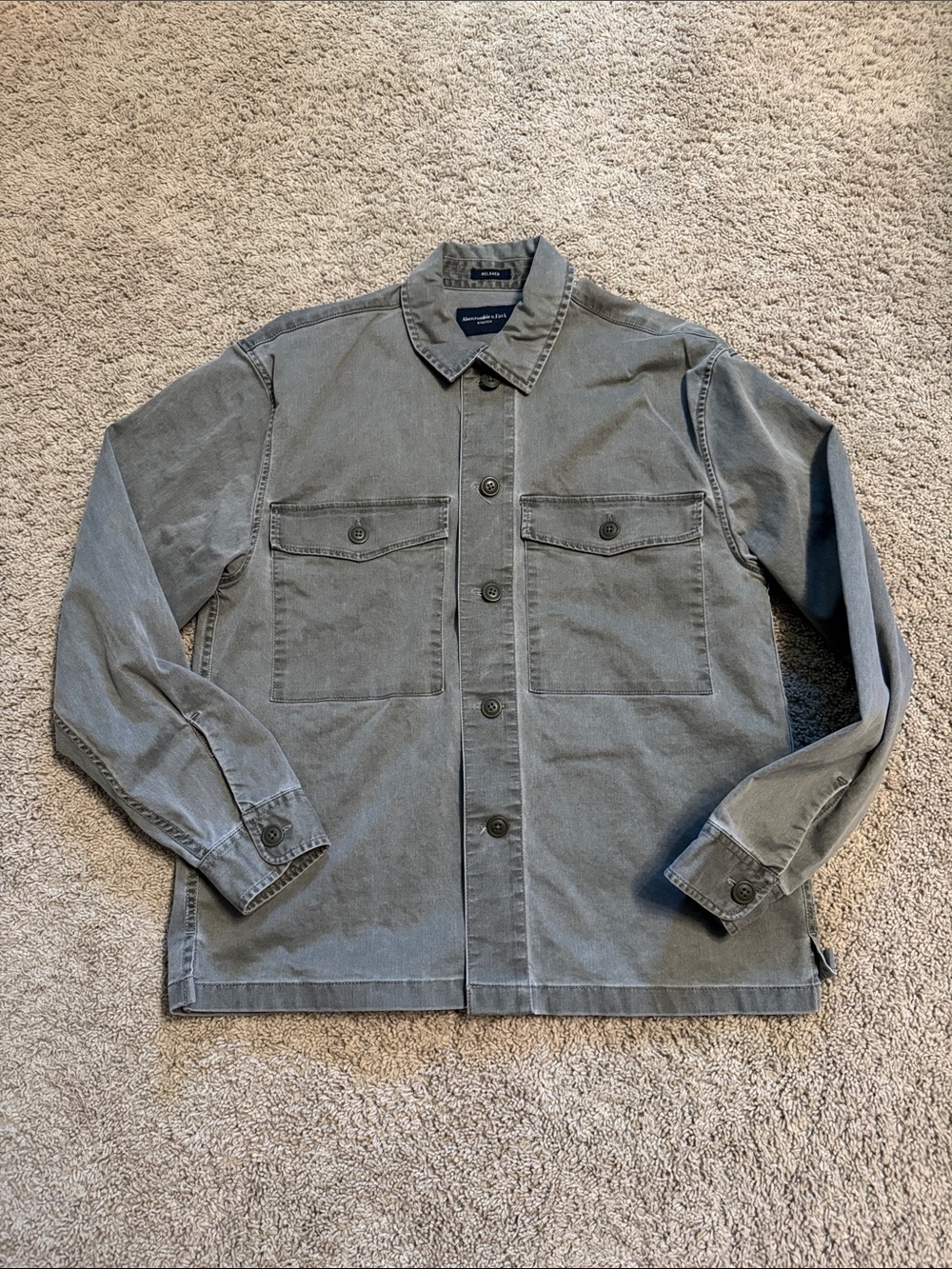 Long-Sleeve Canvas Button-Up Shirt